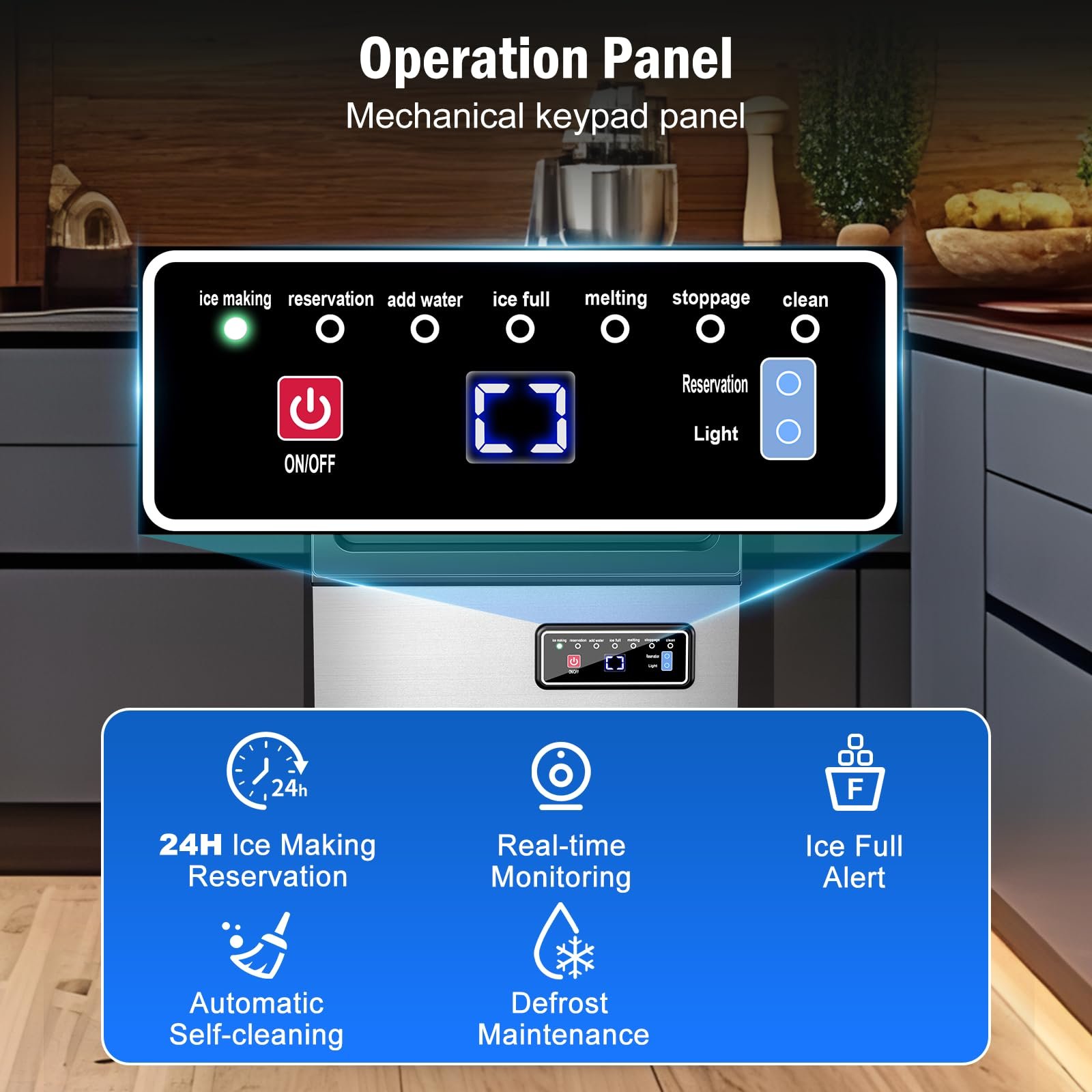 100 lbs Nugget Ice Maker Under Counter Self-Clean Compact Freestanding