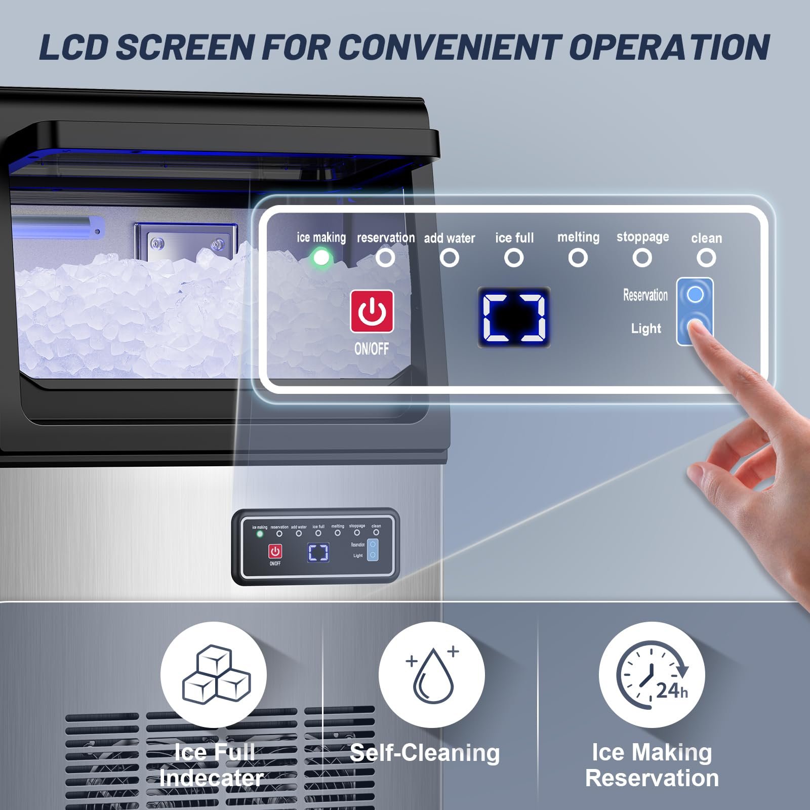 Nugget Ice Maker Machine, 100LBS/24H, 20LBS Capacity