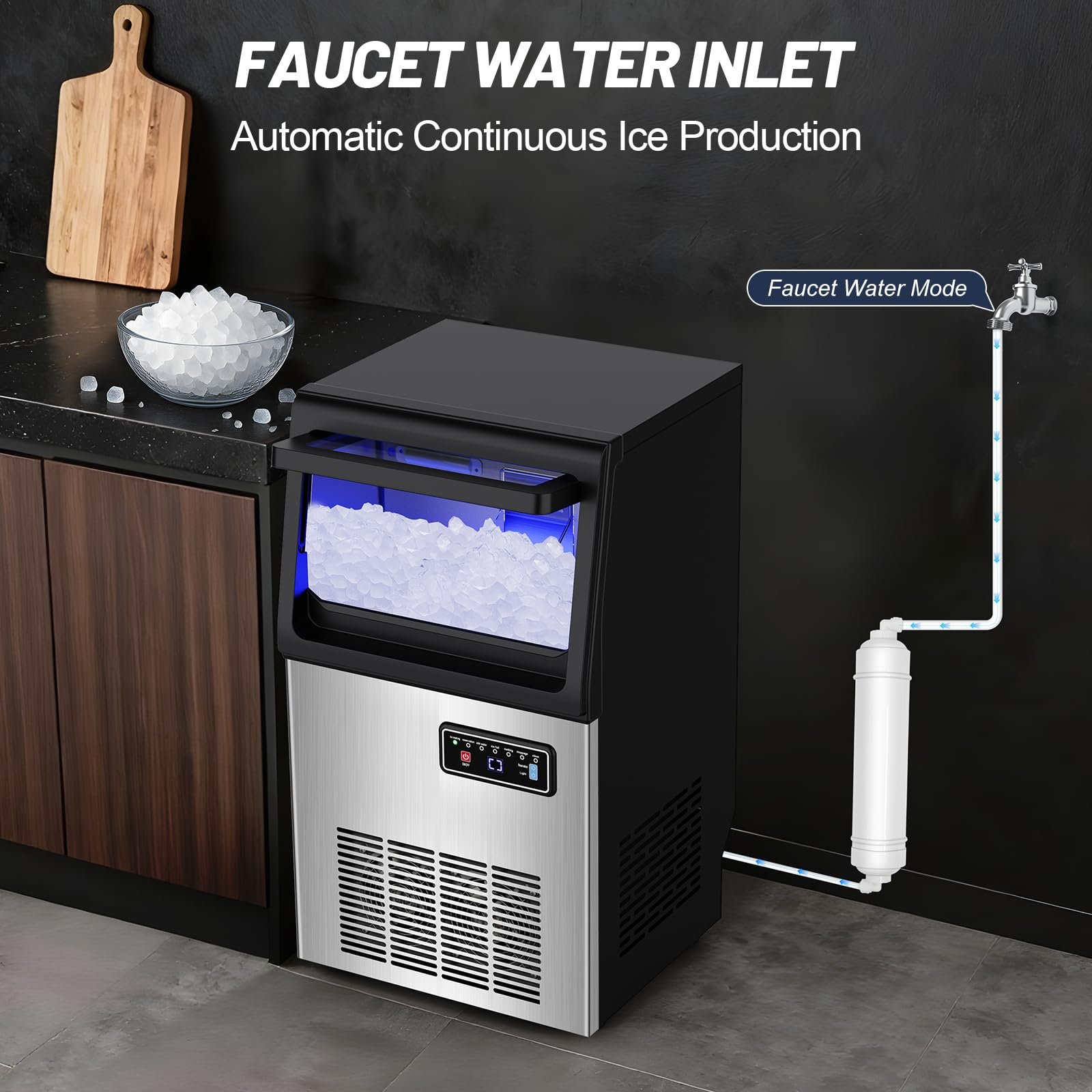 Nugget Ice Maker Machine, 100LBS/24H, 20LBS Capacity