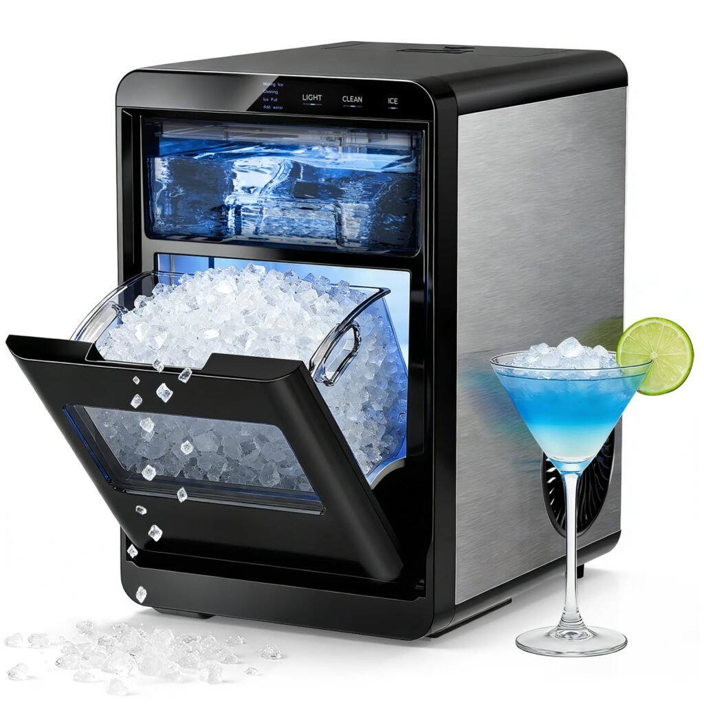 Nugget Ice Maker Countertop 44Lb/Day LED Display Machine