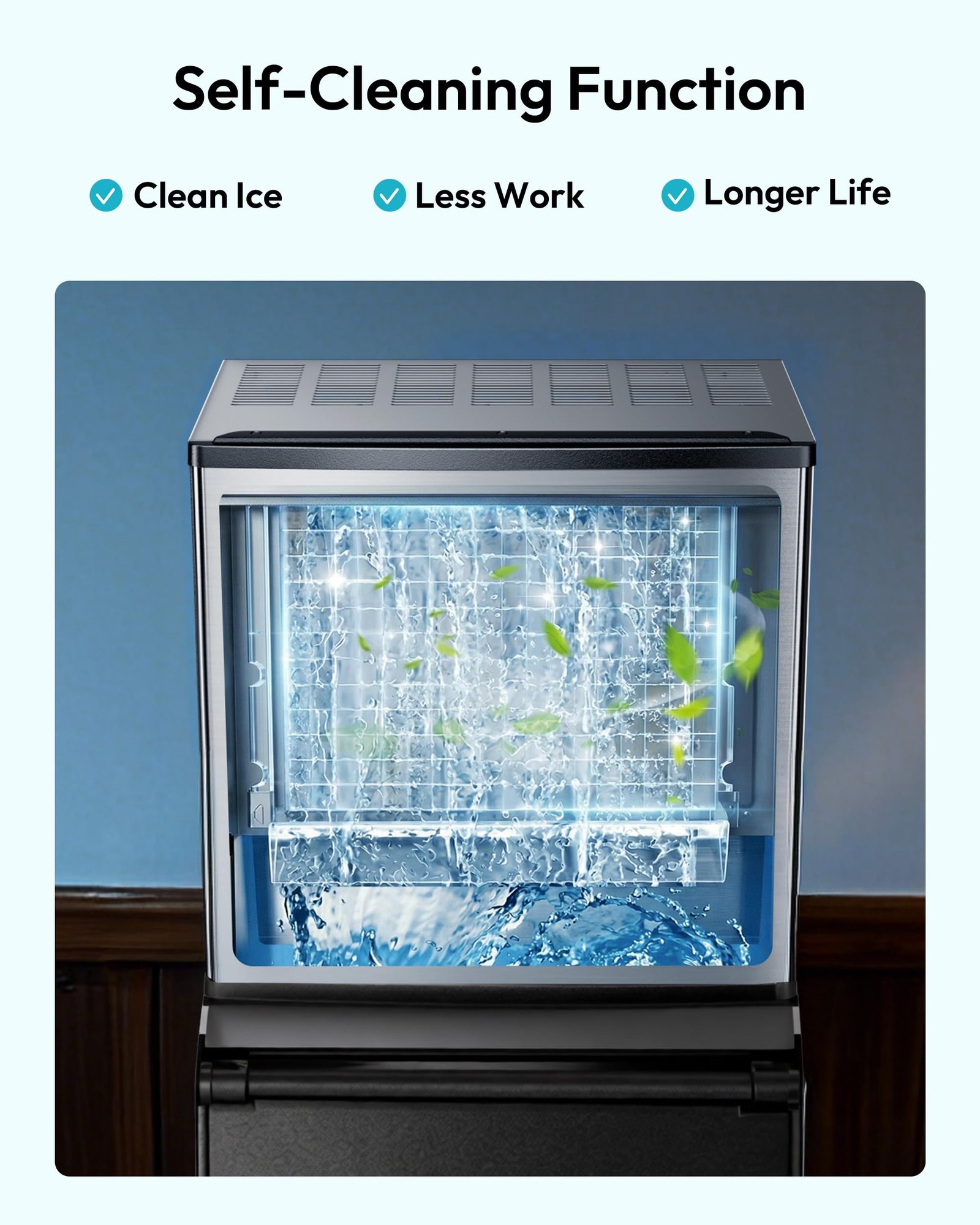 Commercial Ice Maker Machine,400lbs/24H,250lbs Bin,Stainless Steel
