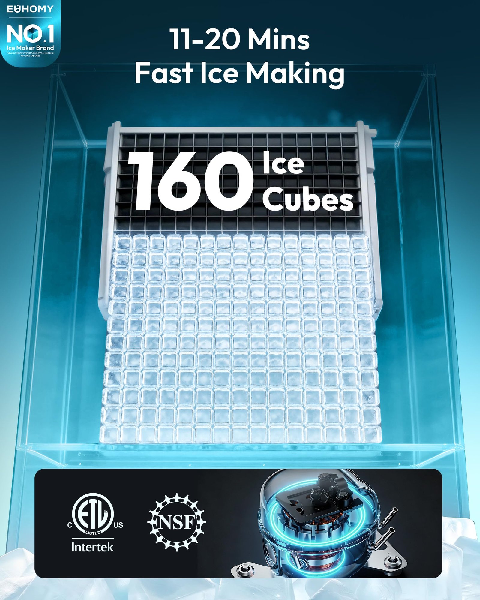 Commercial Ice Maker Machine,400lbs/24H,250lbs Bin,Stainless Steel