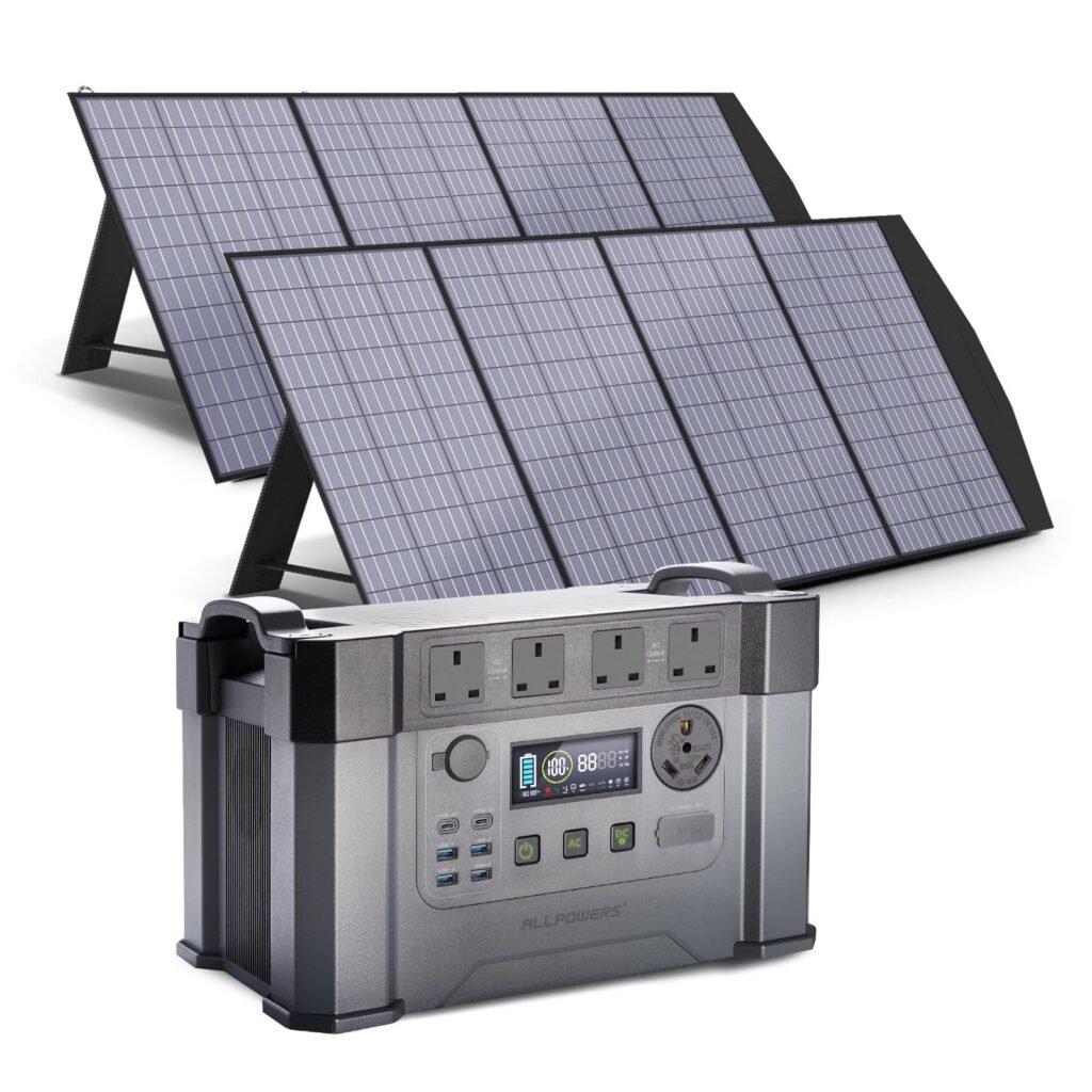 ALLPOWERS MPPT Solar Generator S2000 Pro, 2400W 1500wh Portable Power Station with 2 * 200W Folable Solar Panels Included, Solar Mobile Battery Pack for Outdoor RV Camping Home Emergency Travel
